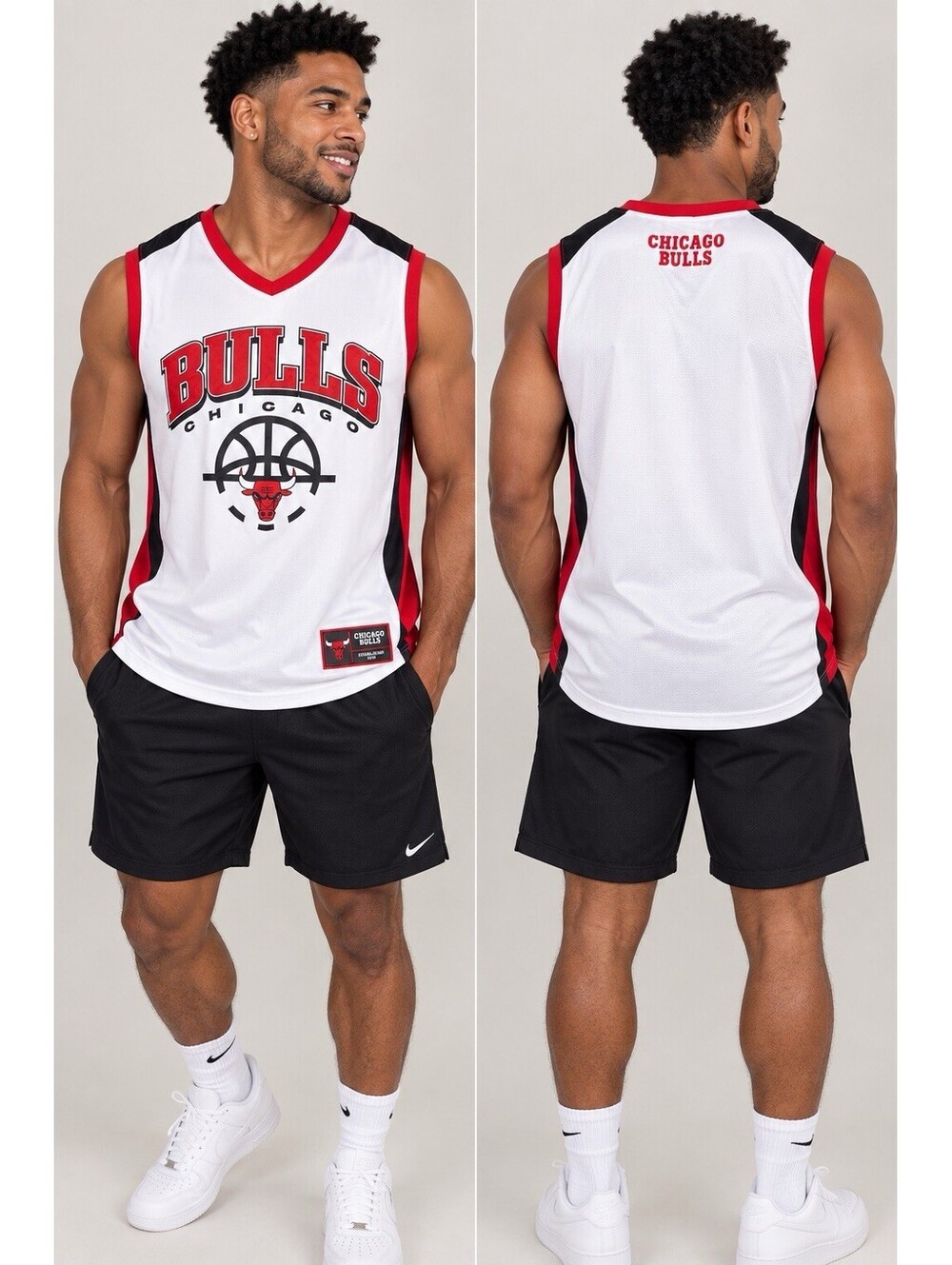 Ultra Game Chicago Bulls Men’s L White NBA Clean House Muscle Tank NWT